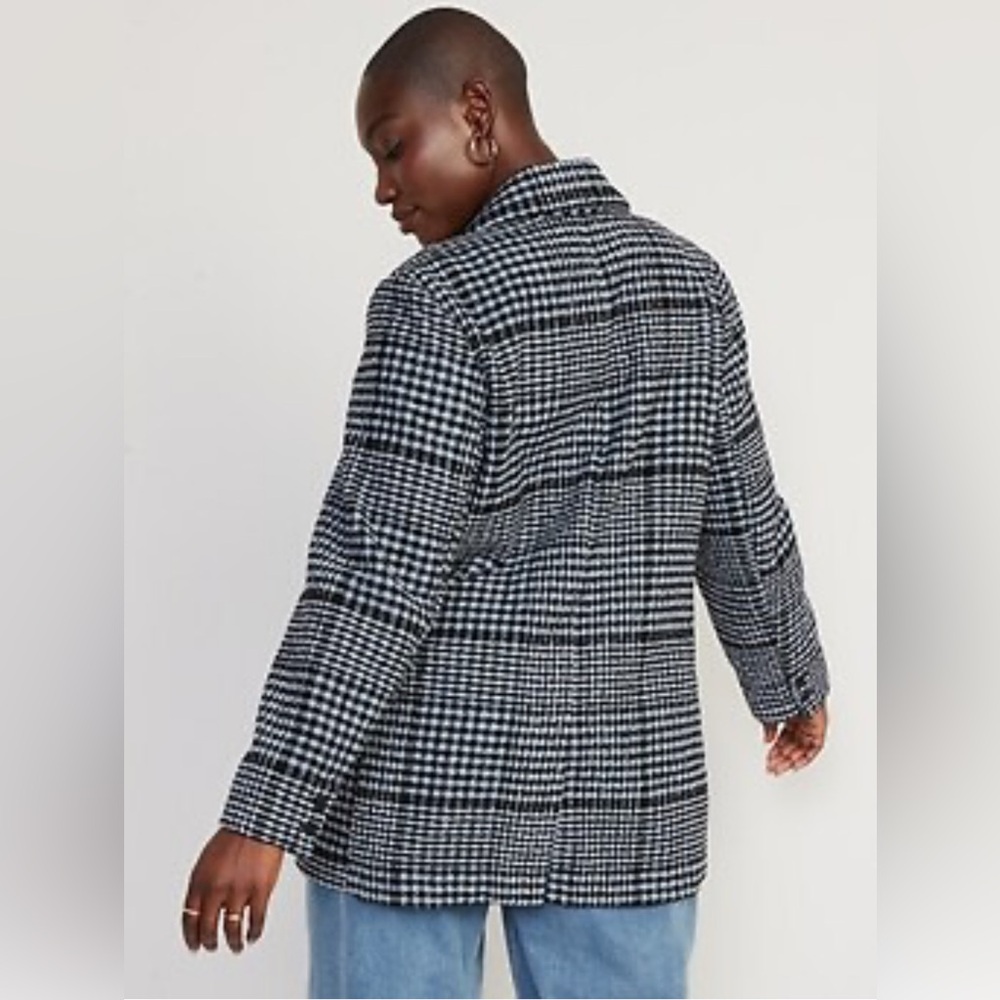 NWT Old Navy Soft Black/White Checkered Blazer 🌹3X SOLD OUT BC BAG 06 - Picture 3 of 6